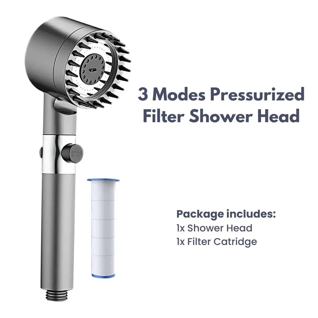 FILTERED SHOWER HEAD WATER KIT–3 SPRAY MODES🇦🇪