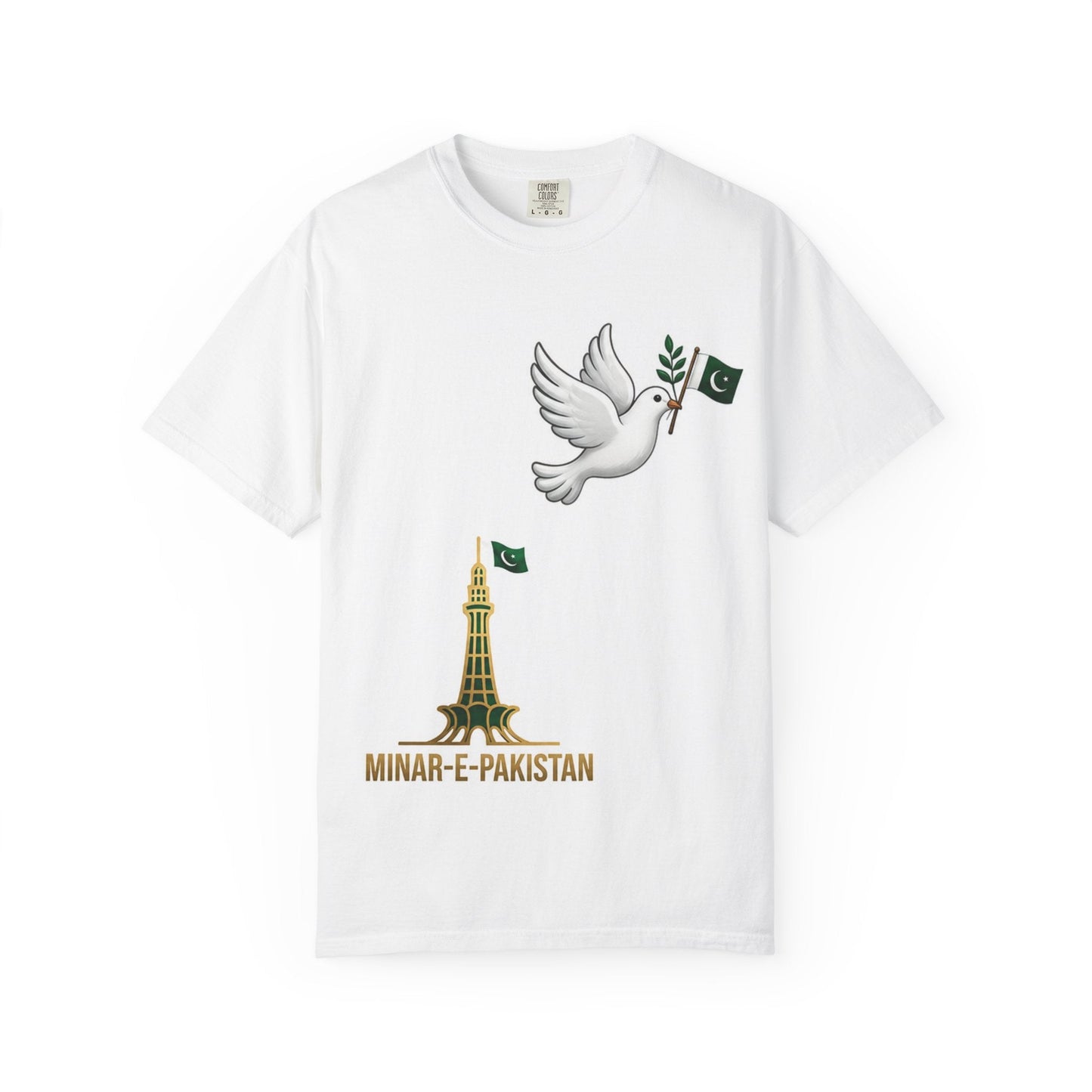 Pakistan Minar-e-Pakistan Dove T-Shirt — "Pakistan Zindabad" Patriotic Tee