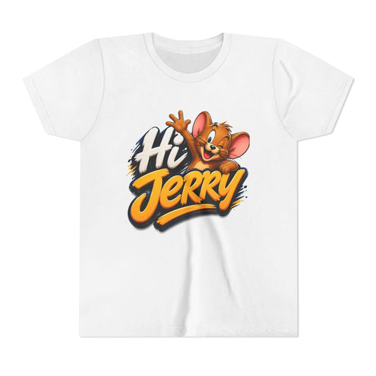 Hi Jerry Youth T-Shirt – Cute Cartoon Mouse Graphic Tee