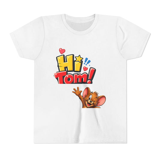Tom & Jerry Youth Tee – “Hi Tom!” & “uhh jerry” Cartoon Graphic Shirt