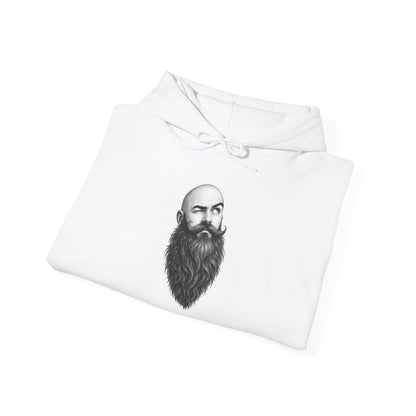 كنزة بغطاء رأس بطبعة بورتريه ملتحٍ — سويتر بطبعة "شارك ابتسامة"