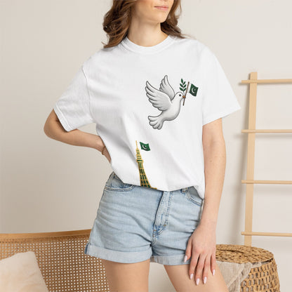 Pakistan Minar-e-Pakistan Dove T-Shirt — "Pakistan Zindabad" Patriotic Tee