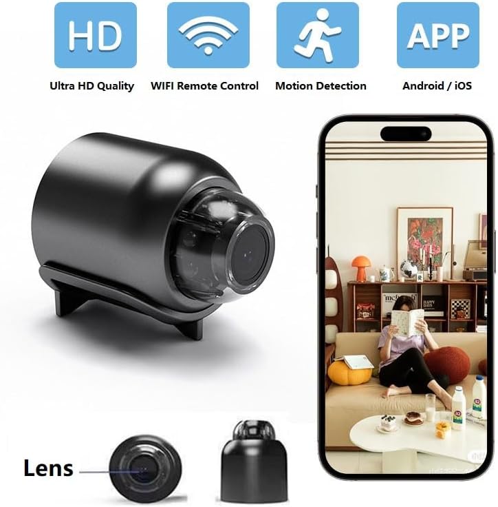 كاميرا مراقبة X5 Mini WiFi - دقة 1080p عالية الوضوح مع رؤية ليلية وعرض عن بعد