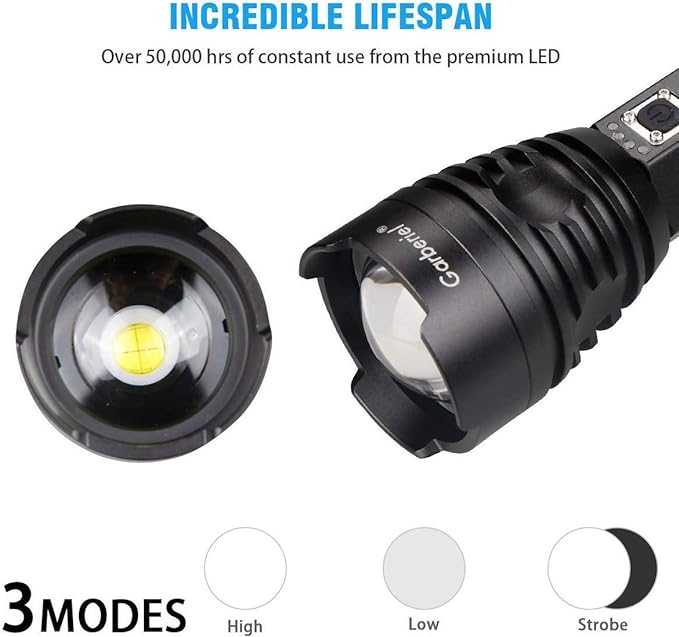 مصباح يدوي P90 LED قابل لإعادة الشحن