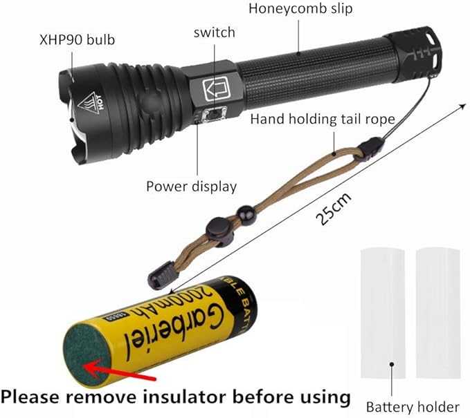 مصباح يدوي P90 LED قابل لإعادة الشحن