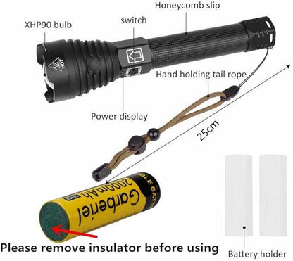 مصباح يدوي P90 LED قابل لإعادة الشحن