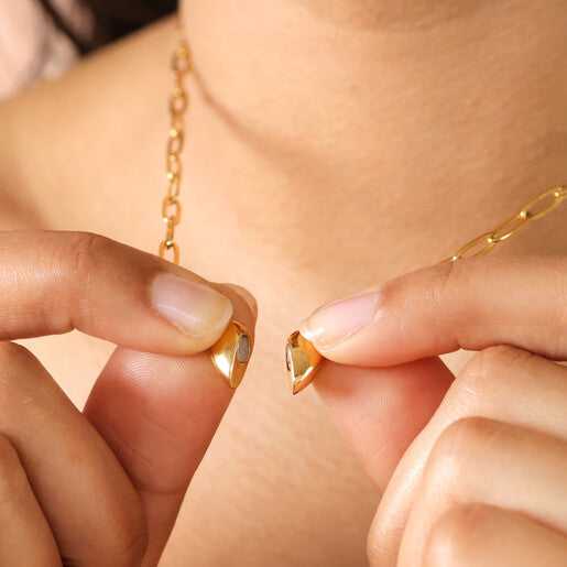 Magnetic Heart Golden Pendent