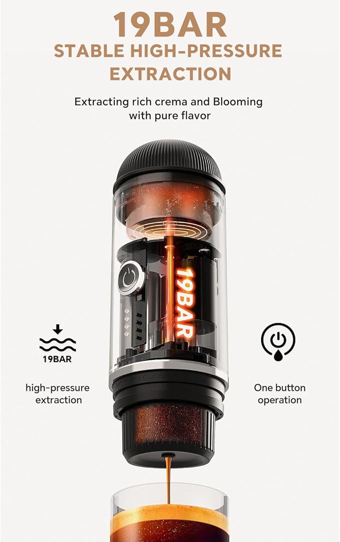 Portable Espresso Coffee Maker — Rechargeable Travel Coffee Machine