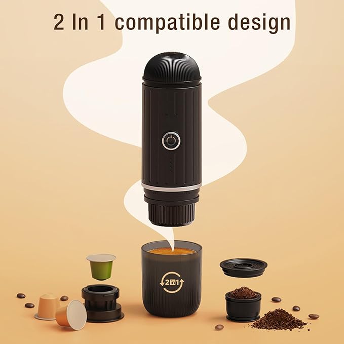 Portable Espresso Coffee Maker — Rechargeable Travel Coffee Machine