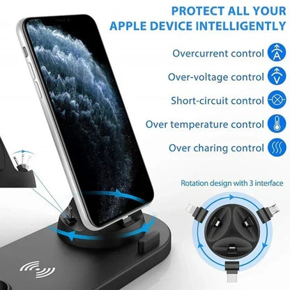 متوافق مع أجهزة Apple، حامل شحن ثلاثي في واحد لساعة iwatch و Aripods