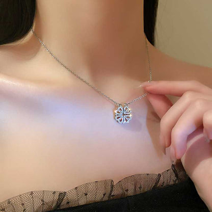 Magnetic Silver Flower Pendent