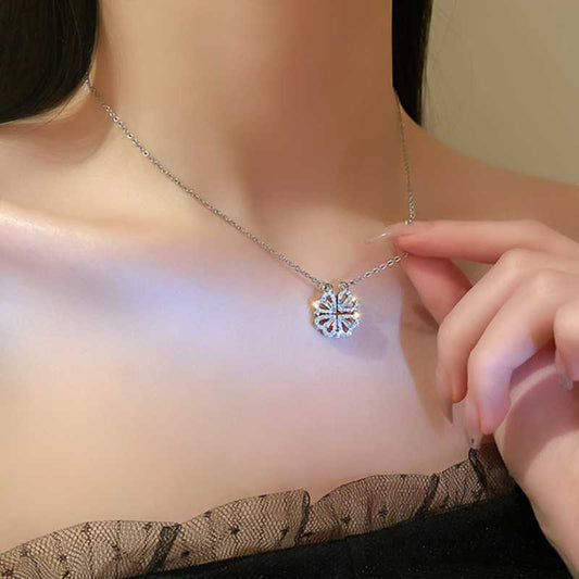 Magnetic Silver Flower Pendent