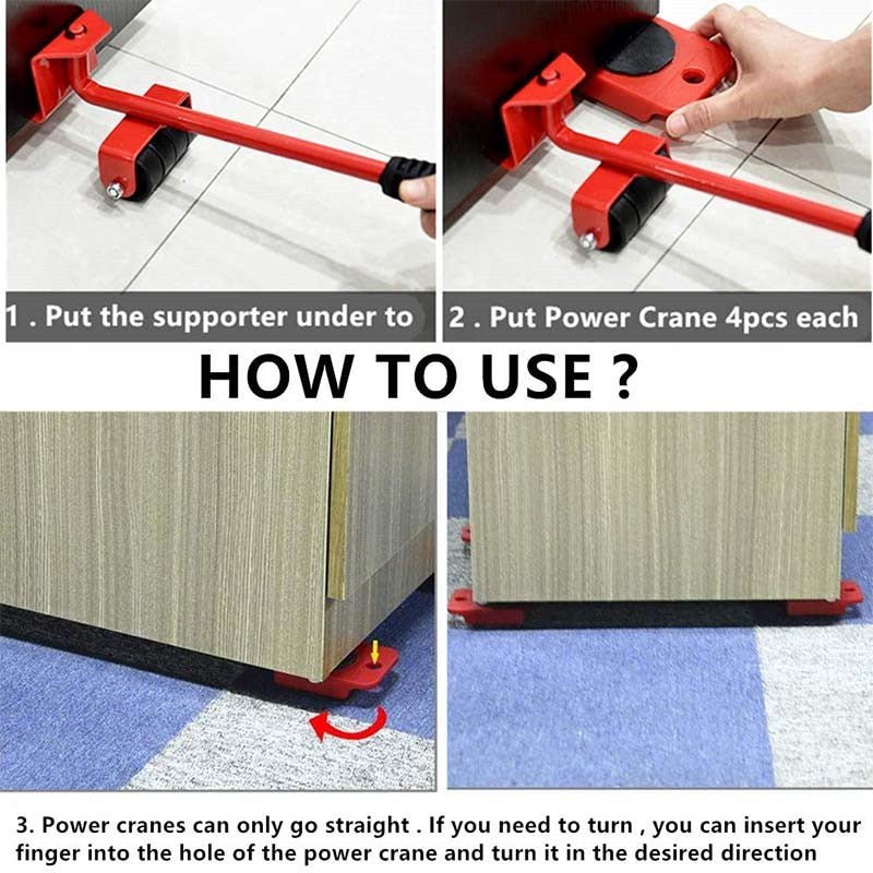 Heavy Duty Furniture Mover Set — 5-in-1 Lifting & Sliding Tool