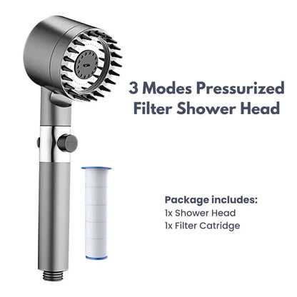 FILTERED SHOWER HEAD WATER KIT–3 SPRAY MODES🇦🇪