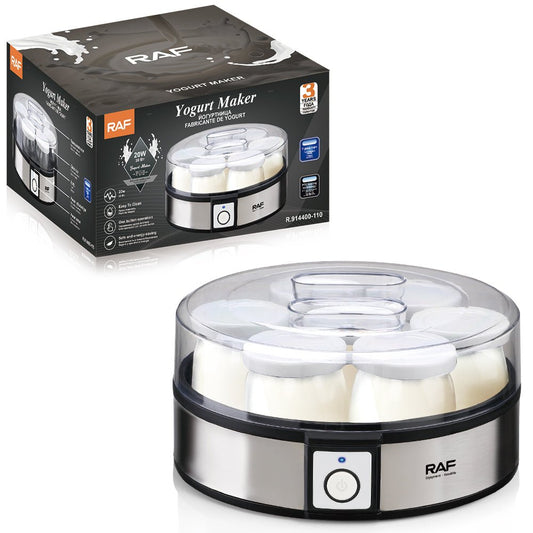 RAF Yogurt Maker — Electric Homemade Yogurt Machine with 7 Glass Jars