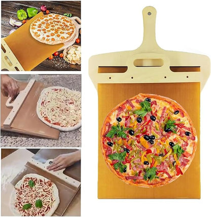 مجرفة بيتزا منزلقة 🍕 مضرب بيتزا خشبي غير لاصق للخبز