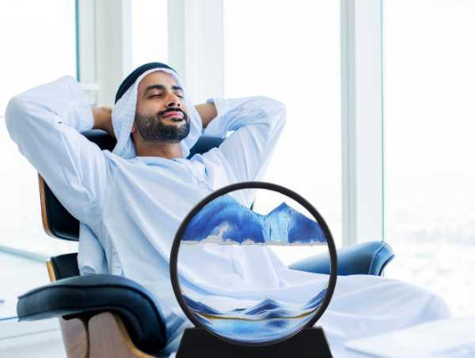 ديكور الساعة الرملية الزرقاء