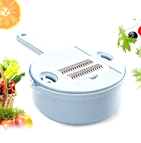 قطاعة خضروات متعددة الشفرات 9 في 1 🥗 قطاعة تحضير طعام للمطبخ مع حاوية